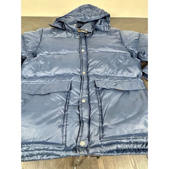 Vtg Ski Daddle Pack-In Products Duck Down Puffer Blue Jacket W/ Hood Size XL - Picture 4 of 16